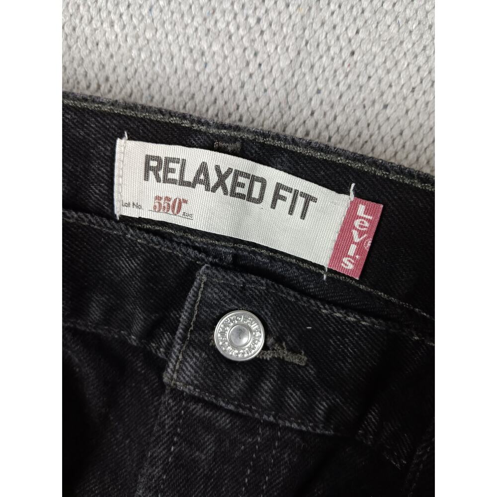 Levis 550 Jeans Mens 38X34 Black Vintage Relaxed Fit Straight Leg Western Casual - Picture 5 of 12
